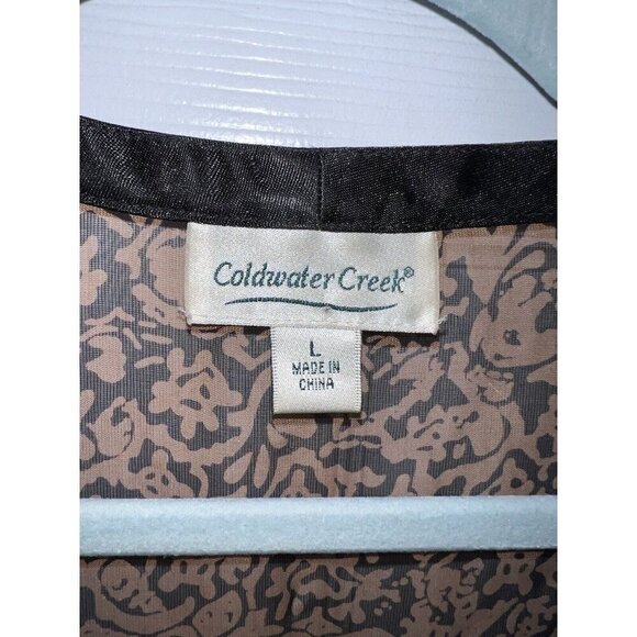 COLDWATER CREEK Floral Silk Rayon Black Velvet Long Sleeve Tunic Jacket - Picture 8 of 16